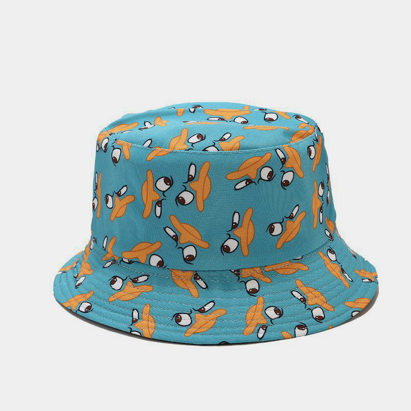 BK00075 Fischerhut im Street-Style mit Cartoon-Muster