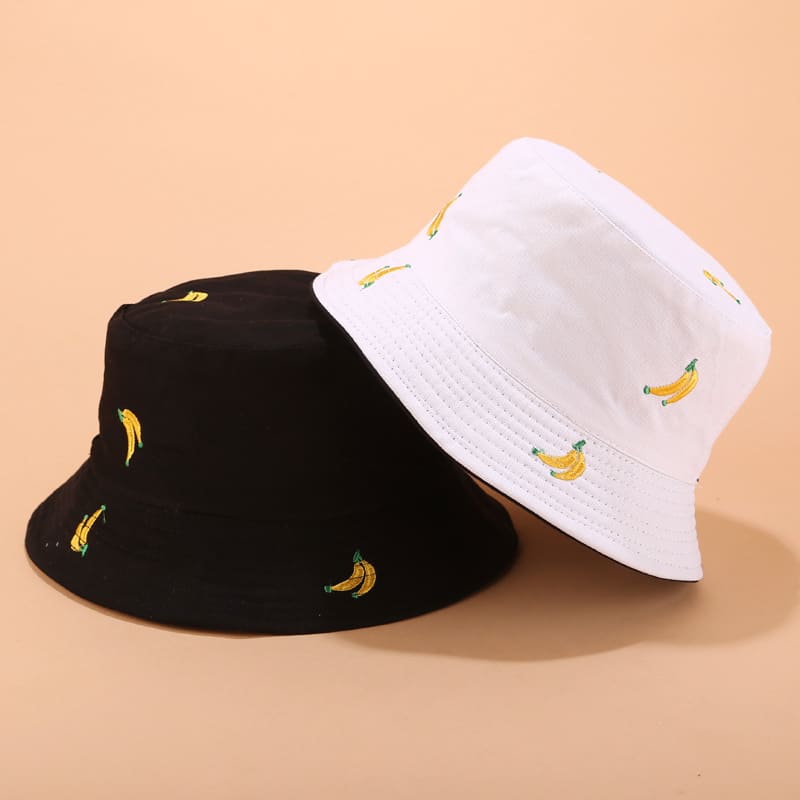 BK00060 Damen-Eimerhut mit Bananenfruchtmuster