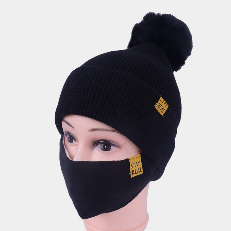 H00032 Strickmütze-Masken-Set