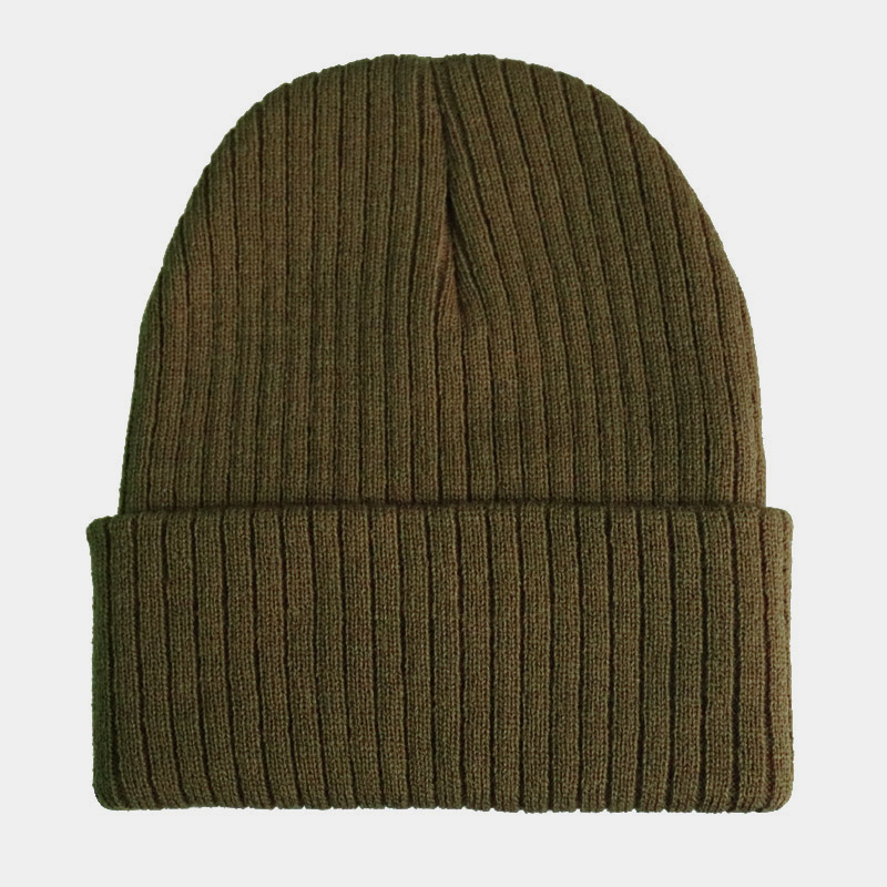 H00039 Dick gestreifte Strickmütze für Erwachsene
