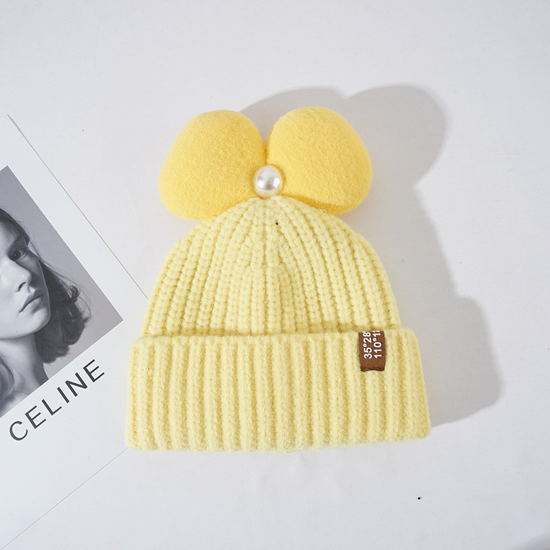 H00051 Doppelbommel-Beanie-Strickmütze