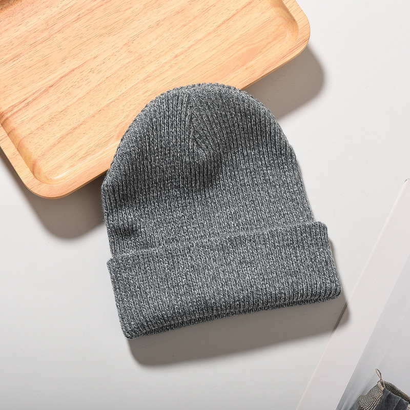 H00075 Herren-Wintermütze mit warmen Streifen, gestrickt