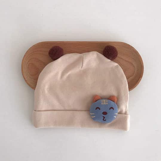 H00089 Strickmütze mit niedlichen Tiermodellen für 0–8 Monate Neugeborene