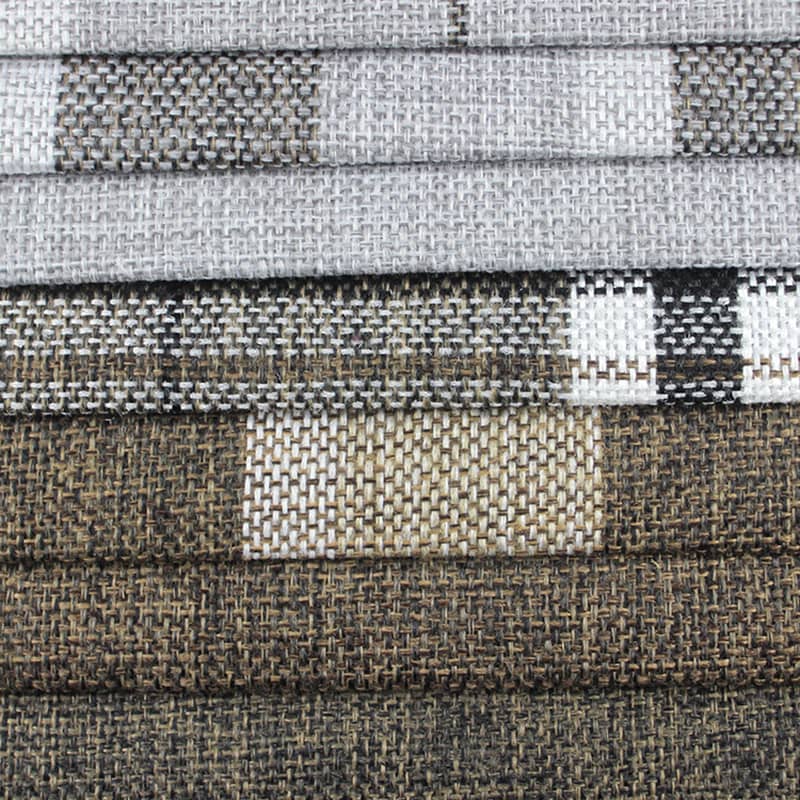 SM-A0004 Karierter Sofastoff aus Polyester und Leinen