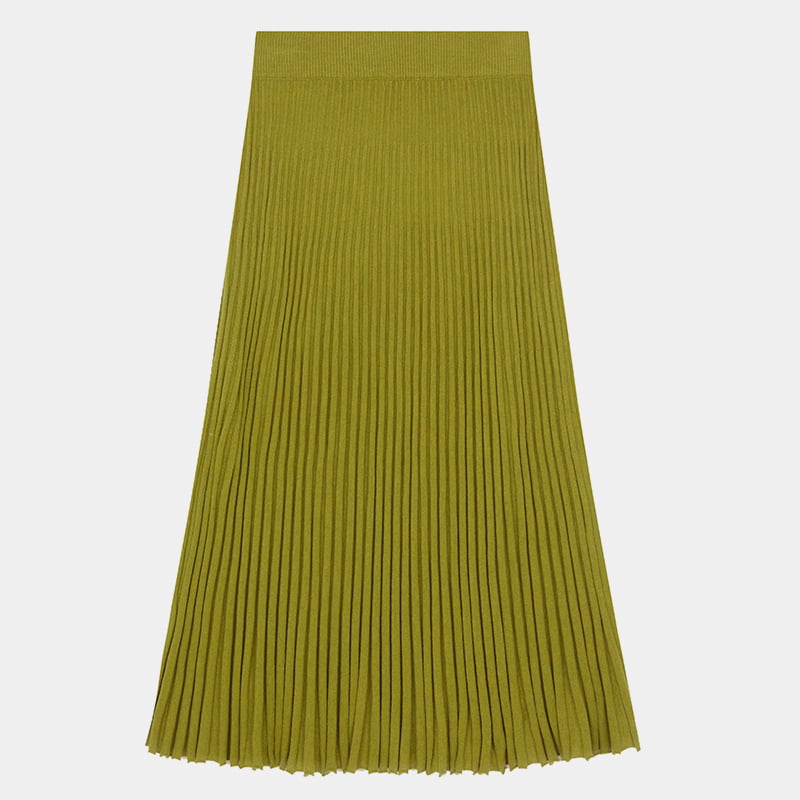 ML2236 A-Linien-Doppelstrickrock aus losem Rabbit Core-Spun-Garn