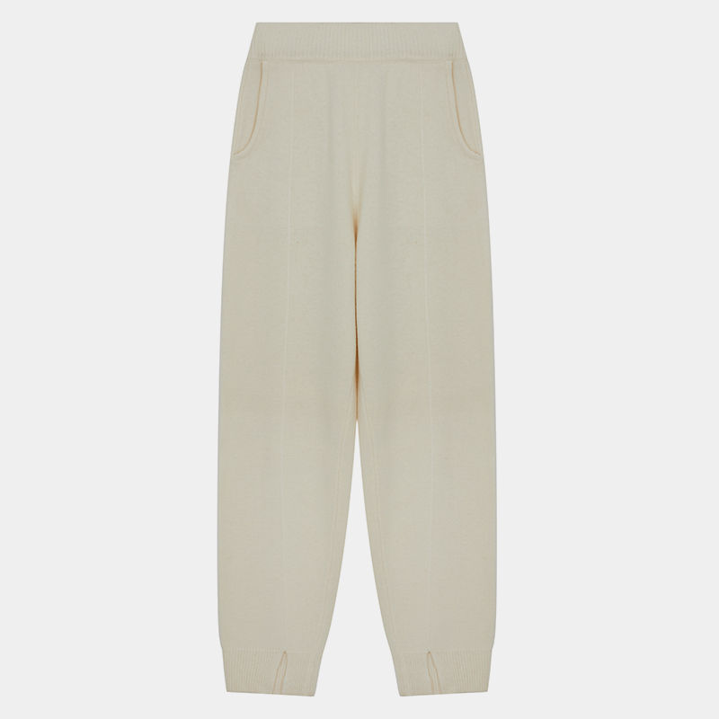 ML2238 Lässige Strickhose mit Schlitz, großen Taschen, schmaler Taille