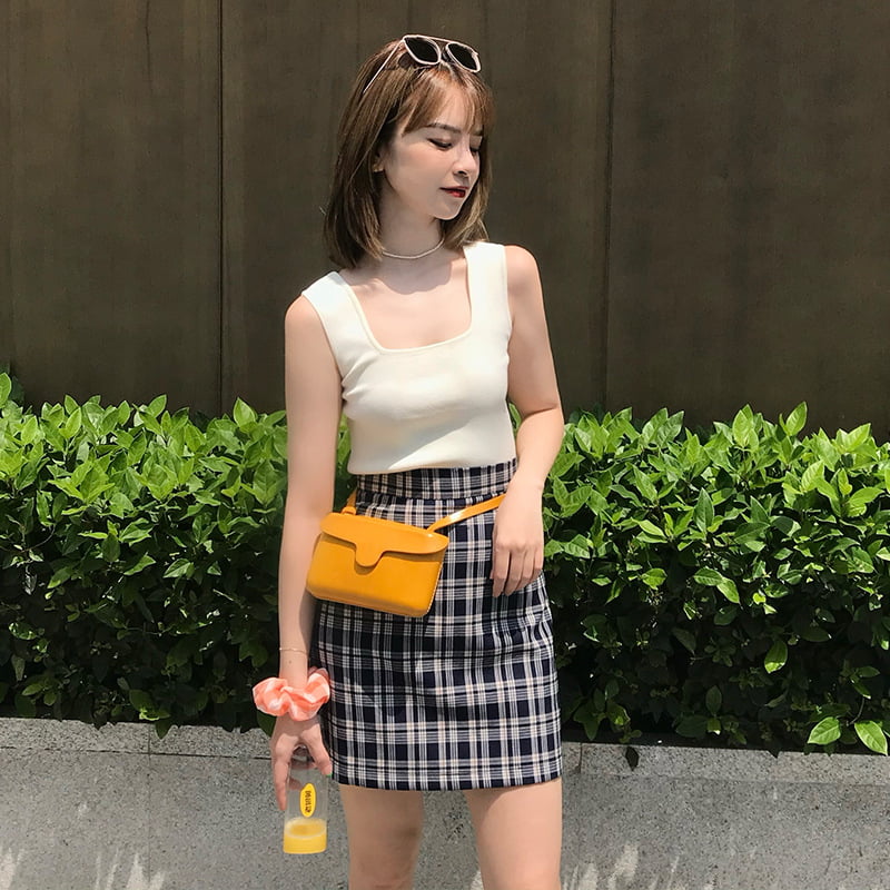 SM-K0017 Frühling Sommer Gestrickte Weste Koreanische Bottom Shirt Ärmellose Kleine Schlinge