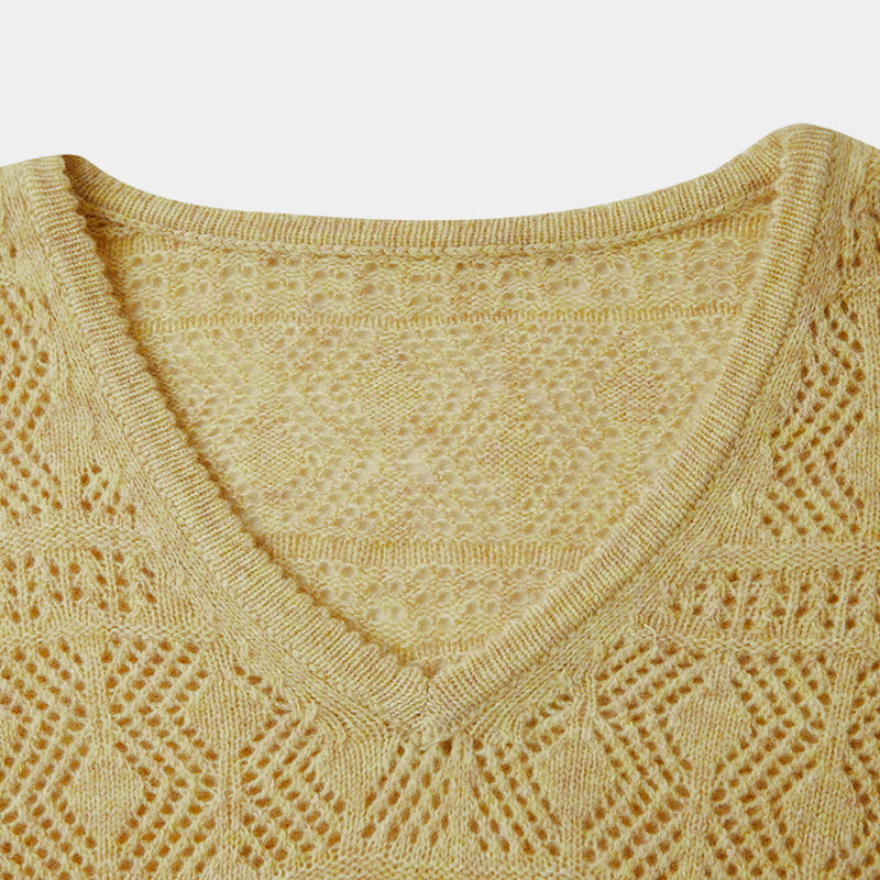 ML2201 Strickpullover mit V-Ausschnitt und ausgeschnittenen Bündchen zum Binden ML2201 Strickpullover mit V-Ausschnitt und ausgeschnittenen Bündchen zum Binden