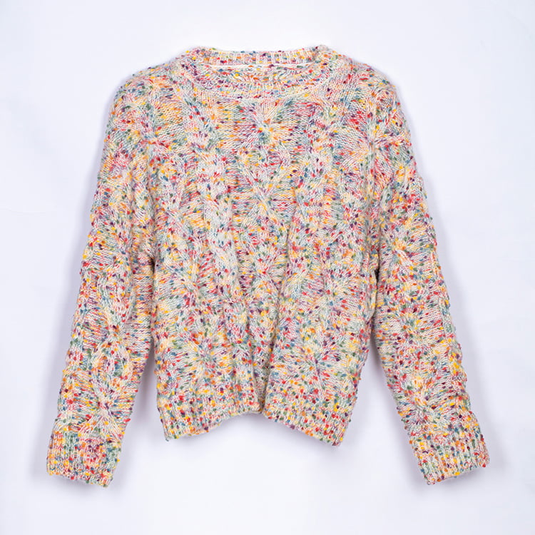 SM-K0033 Bunter Polka Dot Sweet Wind Lockerer Rollkragenpullover Strickpullover
