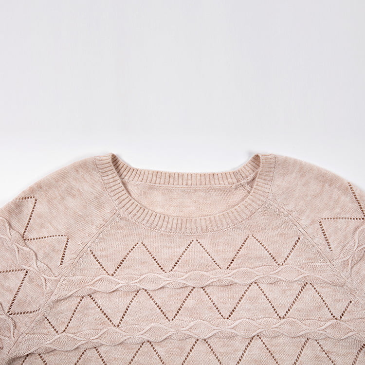 SM-K0042 Lockerer Langarm-Strickpullover, dünnes, gewelltes Hohlstrick-Bottom-Shirt SM-K0042 Lockerer Langarm-Strickpullover, dünnes, gewelltes Hohlstrick-Bottom-Shirt