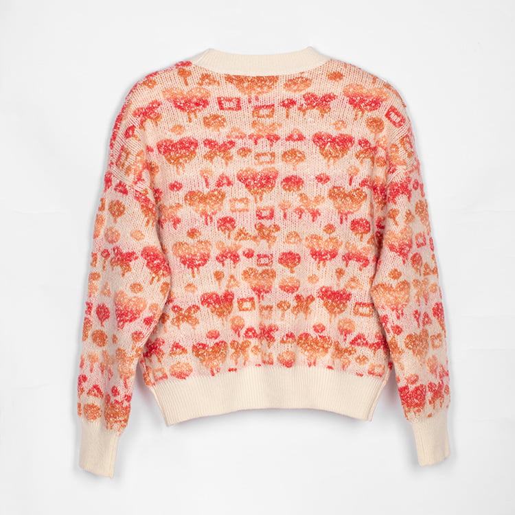 SM-K0038 Rundhals-Pullover für Damen, süßer Strickpullover mit dreidimensionalem Muster SM-K0038 Rundhals-Pullover für Damen, süßer Strickpullover mit dreidimensionalem Muster