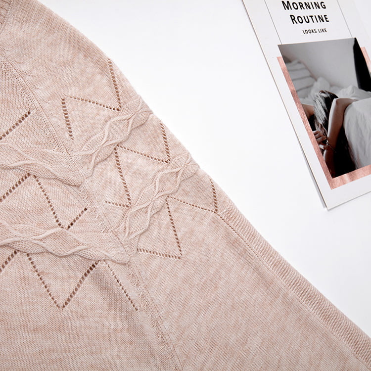 SM-K0042 Lockerer Langarm-Strickpullover, dünnes, gewelltes Hohlstrick-Bottom-Shirt SM-K0042 Lockerer Langarm-Strickpullover, dünnes, gewelltes Hohlstrick-Bottom-Shirt