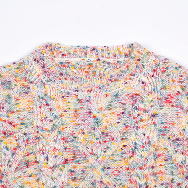 SM-K0033 Bunter Polka Dot Sweet Wind Lockerer Rollkragenpullover Strickpullover SM-K0033 Bunter Polka Dot Sweet Wind Lockerer Rollkragenpullover Strickpullover