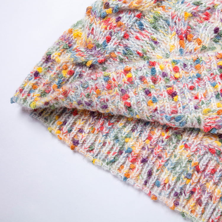 SM-K0033 Bunter Polka Dot Sweet Wind Lockerer Rollkragenpullover Strickpullover SM-K0033 Bunter Polka Dot Sweet Wind Lockerer Rollkragenpullover Strickpullover