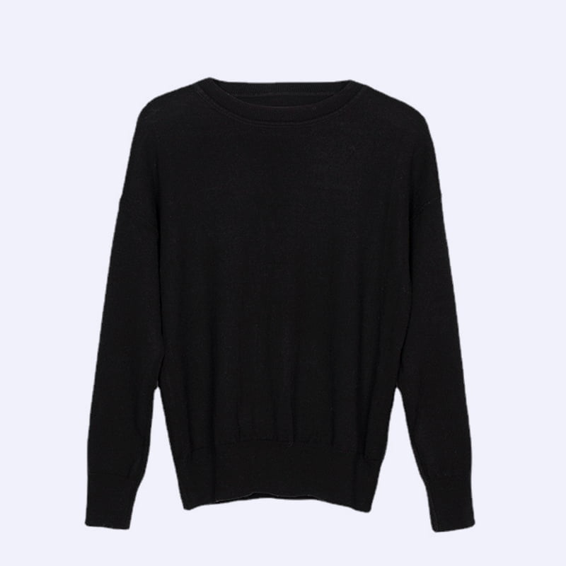 SM-K0048 Damen-Strickpullover mit Alphabet-Jacquardmuster, Rundhalsausschnitt und langen Ärmeln SM-K0048 Damen-Strickpullover mit Alphabet-Jacquardmuster, Rundhalsausschnitt und langen Ärmeln