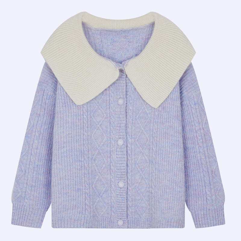 ML2205 Damen-Strickjacke mit französischem Babykragen