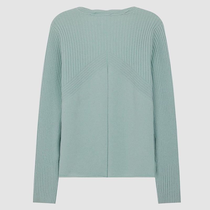 ML2218 Einreihiger Twist-Strick-Cardigan mit V-Ausschnitt und Blütenblattknöpfen ML2218 Einreihiger Twist-Strick-Cardigan mit V-Ausschnitt und Blütenblattknöpfen