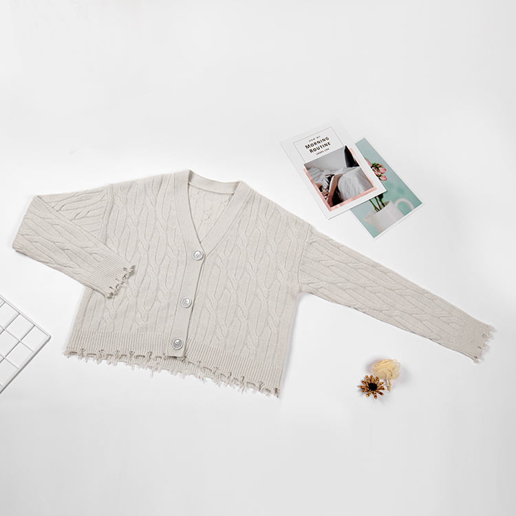 SM-K0013 Dreidimensionaler Twist-Pullover mit V-Ausschnitt für Herbst/Winter SM-K0013 Dreidimensionaler Twist-Pullover mit V-Ausschnitt für Herbst/Winter