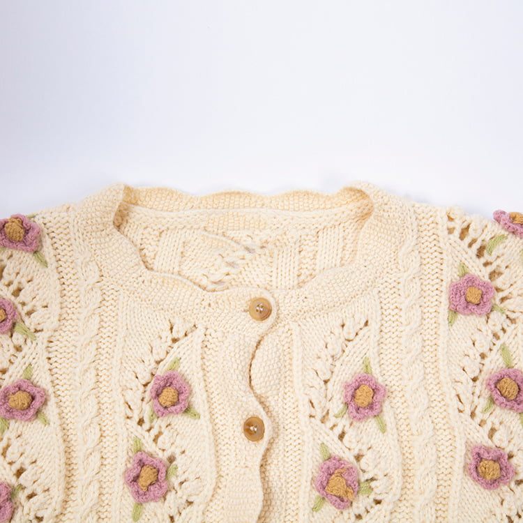 SM-K0008 Damen-Strickjacke mit lockerem Retro-Handhaken und langen Ärmeln SM-K0008 Damen-Strickjacke mit lockerem Retro-Handhaken und langen Ärmeln