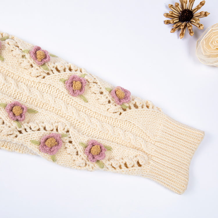 SM-K0008 Damen-Strickjacke mit lockerem Retro-Handhaken und langen Ärmeln SM-K0008 Damen-Strickjacke mit lockerem Retro-Handhaken und langen Ärmeln