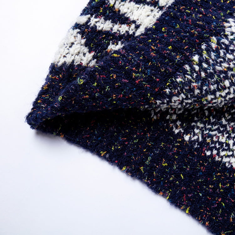 SM-K0036 Geometrisches Muster melierte Strickjacke Damen Herbst- und Winteroberbekleidung SM-K0036 Geometrisches Muster melierte Strickjacke Damen Herbst- und Winteroberbekleidung