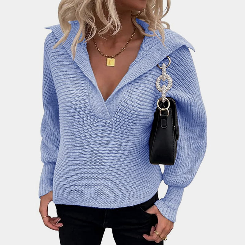 SM-K0075 V-Ausschnitt Laterne Langarm Loose Solid Strickpullover SM-K0075 V-Ausschnitt Laterne Langarm Loose Solid Strickpullover