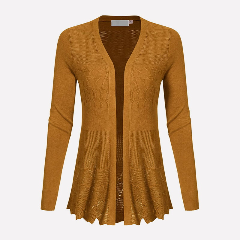 SM-K0072 Langärmlige, einfarbige, mittellange Strickjacke mit V-Ausschnitt SM-K0072 Langärmlige, einfarbige, mittellange Strickjacke mit V-Ausschnitt