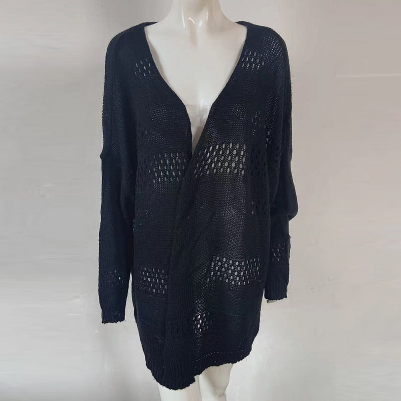 SM-K0081 Einfarbiger Cardigan-Pullover mit V-Ausschnitt und Ausschnitten SM-K0081 Einfarbiger Cardigan-Pullover mit V-Ausschnitt und Ausschnitten