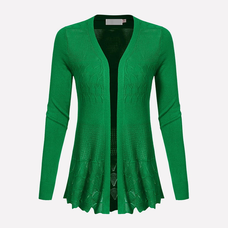 SM-K0072 Langärmlige, einfarbige, mittellange Strickjacke mit V-Ausschnitt SM-K0072 Langärmlige, einfarbige, mittellange Strickjacke mit V-Ausschnitt