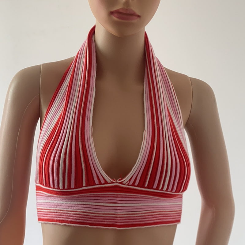 SM-K0107 Strickweste mit farbigem Streifenausschnitt SM-K0107 Strickweste mit farbigem Streifenausschnitt