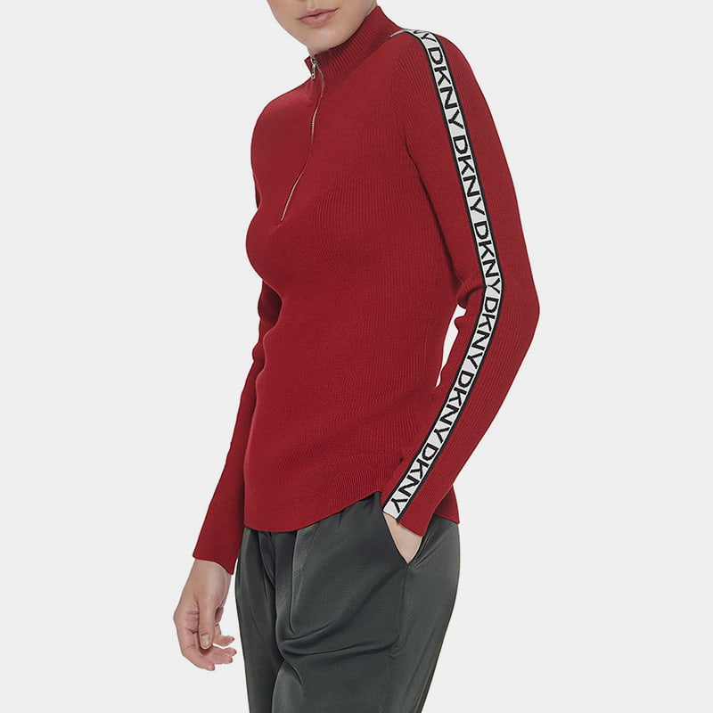 SM-K0056 Langarm-Strickpullover aus Jacquard mit Reißverschluss und Rundhalsausschnitt SM-K0056 Langarm-Strickpullover aus Jacquard mit Reißverschluss und Rundhalsausschnitt