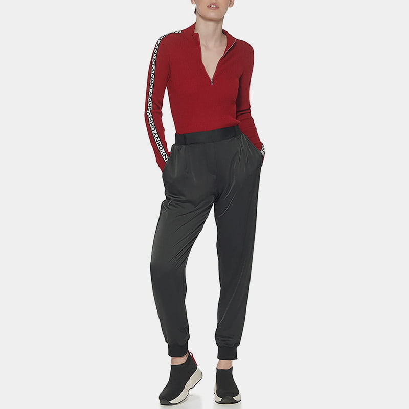 SM-K0056 Langarm-Strickpullover aus Jacquard mit Reißverschluss und Rundhalsausschnitt SM-K0056 Langarm-Strickpullover aus Jacquard mit Reißverschluss und Rundhalsausschnitt