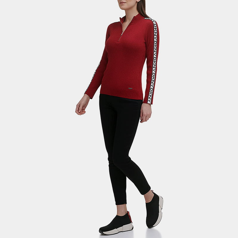 SM-K0056 Langarm-Strickpullover aus Jacquard mit Reißverschluss und Rundhalsausschnitt SM-K0056 Langarm-Strickpullover aus Jacquard mit Reißverschluss und Rundhalsausschnitt