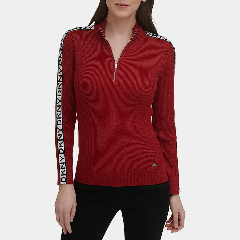 SM-K0056 Langarm-Strickpullover aus Jacquard mit Reißverschluss und Rundhalsausschnitt SM-K0056 Langarm-Strickpullover aus Jacquard mit Reißverschluss und Rundhalsausschnitt