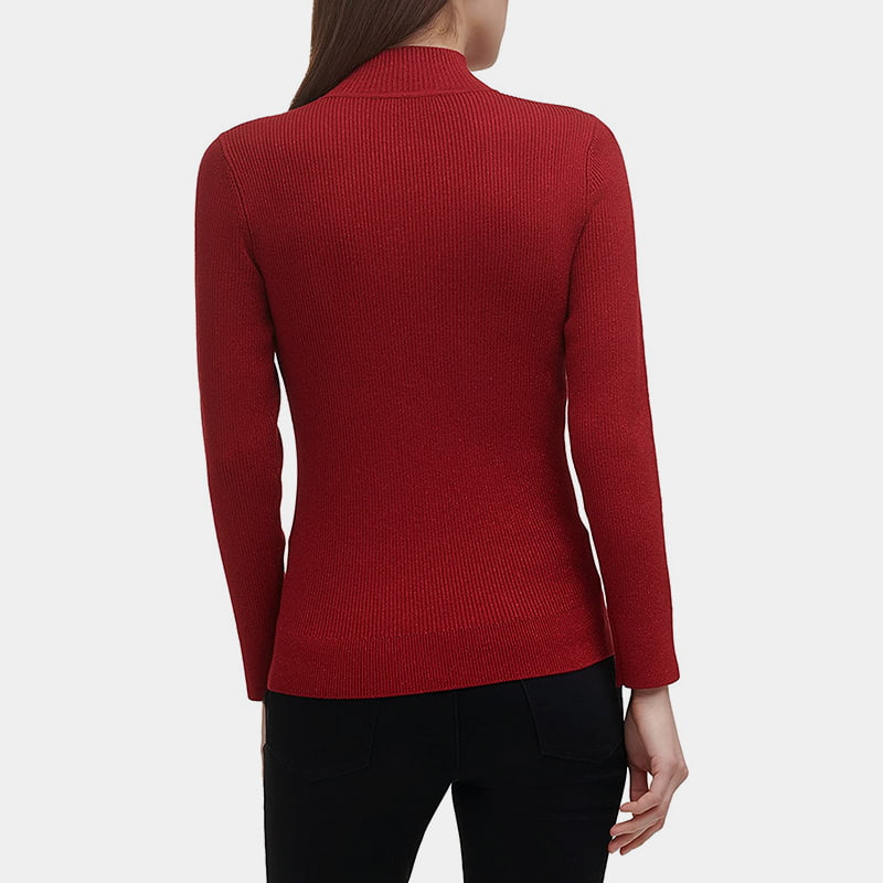 SM-K0056 Langarm-Strickpullover aus Jacquard mit Reißverschluss und Rundhalsausschnitt SM-K0056 Langarm-Strickpullover aus Jacquard mit Reißverschluss und Rundhalsausschnitt