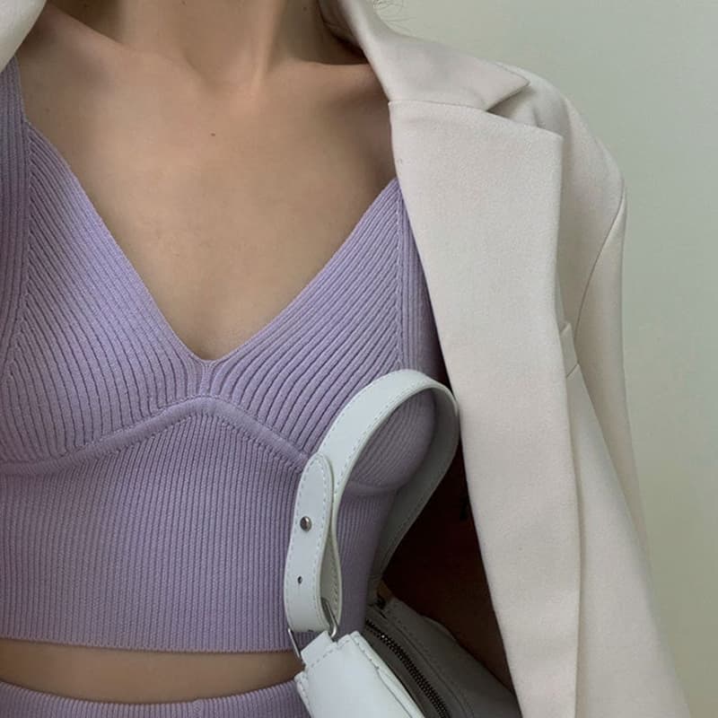 SM-K0112 Weicher, wachsartiger, weicher, sexy Strickanzug mit Weste und Mantel + Shorts SM-K0112 Weicher, wachsartiger, weicher, sexy Strickanzug mit Weste und Mantel + Shorts